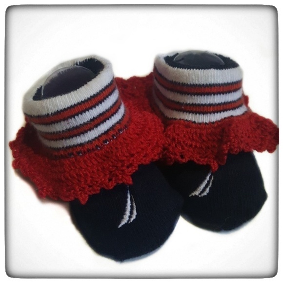 Nautica Other - NWT Custom Crocheted Nautica Baby Girl Booties/0-6